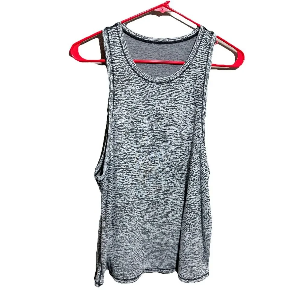Lululemon Squad Goals Tank Top Sheer Luon Pebble Jacquard Arctic Grey Sz L